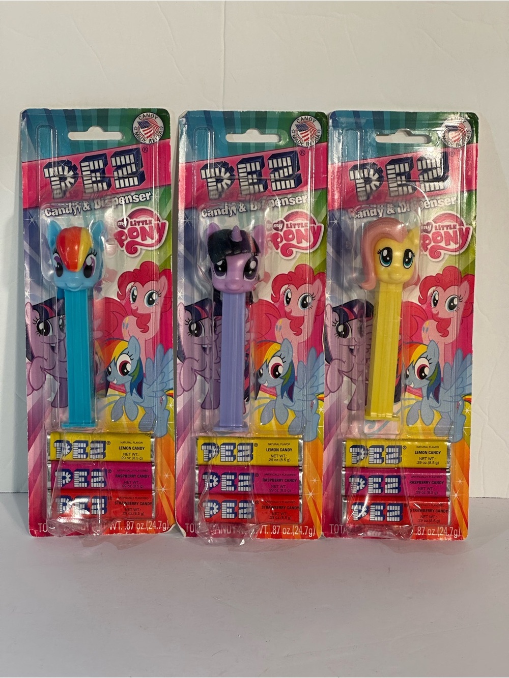 New PEZ My Little Pony Candy Dispenser Rainbow Dash Twilight Sparkle Fluttershy